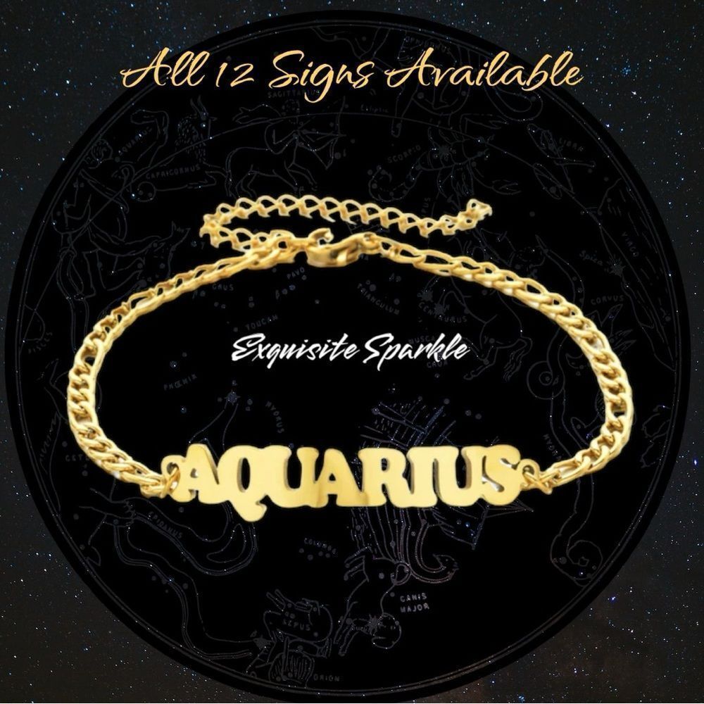COPY - ⭐️10k Gold Constellation Nameplate Bracelet / Anklet Figaro Style Chain